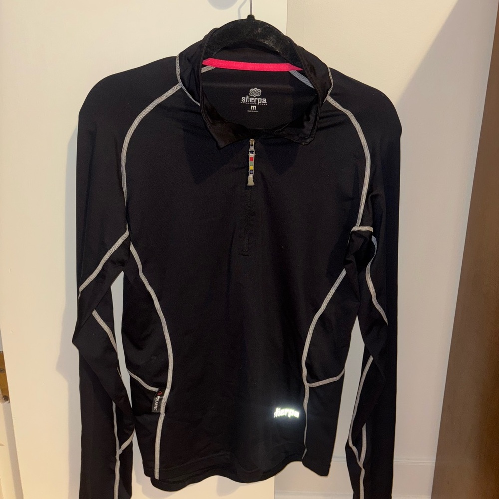Sherpa Polartec Black Long Sleeve Athletic Top